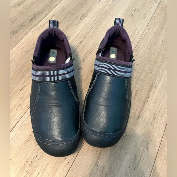 JBU women’s black with purple details, soft purple lining Slip-On Shoes! Size 7 - Picture 4 of 8